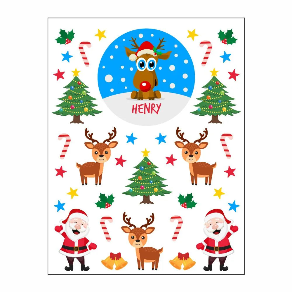 Cute Reindeer Christmas Stickers – Dinkleboo NZ