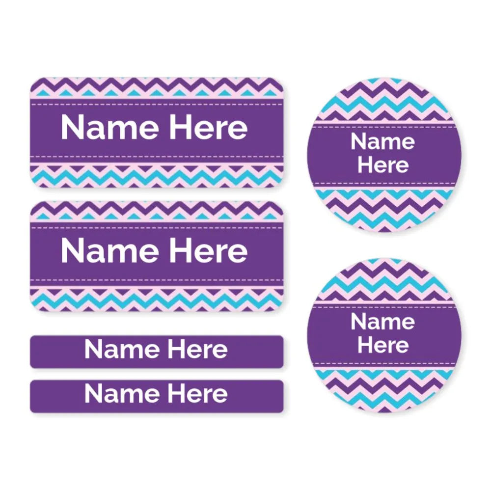 Chevron Mixed Name Label Pack – Dinkleboo NZ