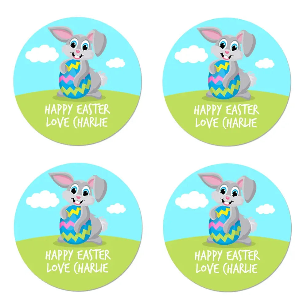 Easter Rabbit Round Easter Bunny Round Easter Label – Dinkleboo NZ